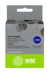 Картридж ленточный Cactus CS-LK4BWV LK-4BWV белый на черном 12x9 для Epson LW300/ LW400/ LW700/ LW600P/ LW1000P/ K400/ Z700/ Z900