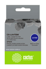 Картридж ленточный Cactus CS-LK4TBW LK-4TBW черный на прозрачном 12x9 для Epson LW300/ LW400/ LW700/ LW600P/ LW1000P/ K400/ Z700/ Z900
