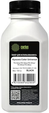 Тонер Cactus CS-TKYCU2BK-LT-100 черный флакон 100гр. для принтера Kyocera Color Universal TK-52xx/ TK-54xx/ TK-83xx/ TK-85xx/ TK-88xx