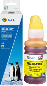 Чернила G&amp;G GG-GI-490Y GI-490 желтый 70мл для Canon Pixma G1400/ G2400/ G3400/ G4400
