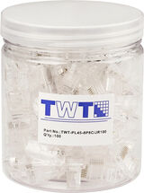 Коннектор Lanmaster (TWT-PL45-8P8C/ JR100) UTP кат.5E RJ45 прозрачный (упак.:100шт) TWT-PL45-8P8C/JR100