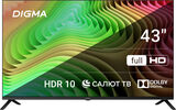 Телевизор LED Digma 43" DM-LED43SBB36 Салют ТВ Frameless Metal черный/ черный FULL HD 60Hz DVB-T DVB-T2 DVB-C DVB-S DVB-S2 USB WiFi Smart TV