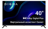 Телевизор LED Digma 40" DM-LED40SBB36 Салют ТВ Frameless Metal черный FULL HD 60Hz DVB-T DVB-T2 DVB-C DVB-S DVB-S2 USB WiFi Smart TV