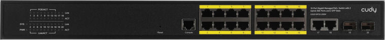 Коммутатор Cudy GS2018PS2-200W (L2) 16x1Гбит/с 2SFP 16PoE+ 200W управляемый