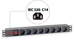 Блок распределения питания Sysmatrix PD 0802.000 гор.размещ. 8xSchuko базовые 16A C14