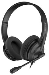 Наушники с микрофоном A4Tech HU-10 черный 2м накладные USB оголовье (HU-10/ USB/ BLACK) HU-10/USB/BLACK