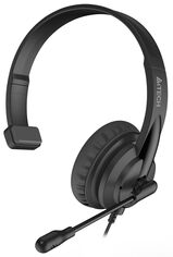 Наушники с микрофоном A4Tech HU-11 черный 2м накладные USB оголовье (HU-11/ USB/ BLACK) HU-11/USB/BLACK