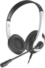 Наушники с микрофоном A4Tech Fstyler FH100U белый/ черный 2м накладные USB оголовье (FH100U (PANDA))