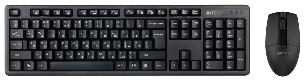 A4Tech
A-4Tech Клавиатура + мышь 3330N клав:черный мышь:черный USB беспроводная Multimedia [1599046]