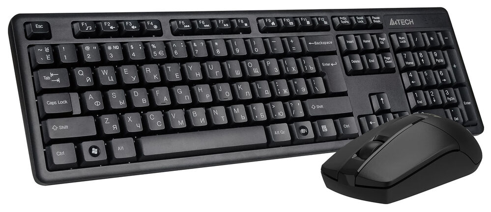 A4Tech
A-4Tech Клавиатура + мышь 3330N клав:черный мышь:черный USB беспроводная Multimedia [1599046]
