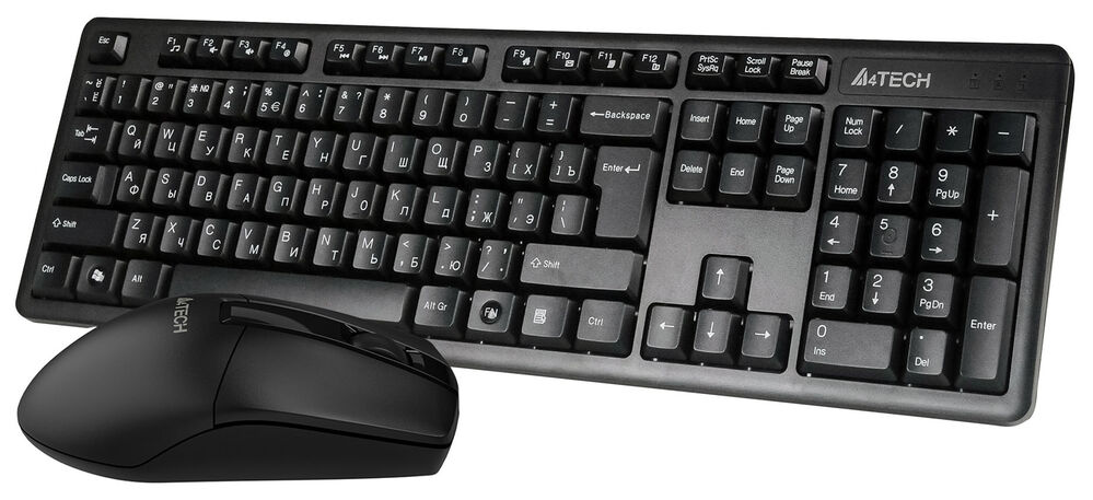 A4Tech
A-4Tech Клавиатура + мышь 3330N клав:черный мышь:черный USB беспроводная Multimedia [1599046]