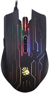 Мышь A4Tech Bloody Q82 черный/ рисунок оптическая 6200dpi USB3.0 8but