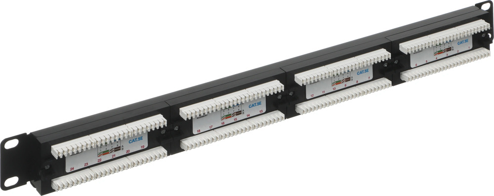 Патч-панель NTSS NTSS-PP-1U-24-UTP-RJ45-5E-D 19" 1U 24xRJ45 кат.5E UTP