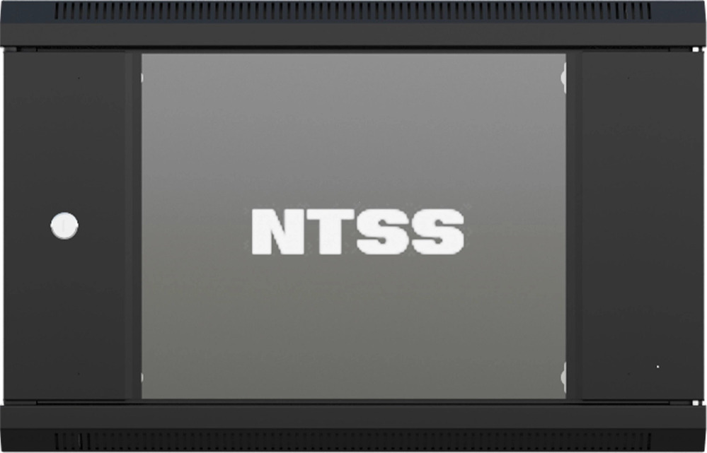 Шкаф коммутационный NTSS NTSS-W12U6060GS-BL настенный 12U 570x600мм пер.дв.стекл 60кг черный 500мм 27кг 220град. 635мм IP20 сталь