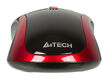 Мышь A4Tech V-Track Padless N-360 красный/черный оптическая 1200dpi USB 3but (N-360-2)