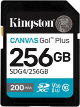 Флеш карта SDXC 256GB Kingston SDG4/ 256GB Canvas Go! Plus V30 + adapter SDG4/256GB