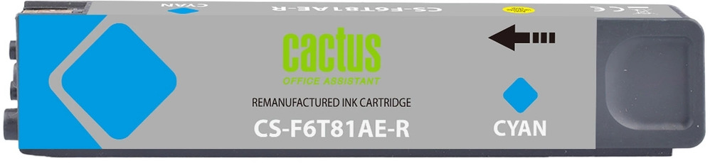 Картридж струйный Cactus CS-F6T81AE-R 973XL голубой (120мл) для HP PageWide Pro 452dw/477dw Картридж струйный Cactus CS-F6T81AE-R 973XL голубой (120мл) для HP PageWide Pro 452dw/477dw