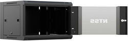 Шкаф коммутационный NTSS (NTSS-W9U6060GS-BL) настенный 9U 570x600мм пер.дв.стекл 60кг черный 500мм 22кг 220град. 500мм IP20 сталь