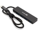 USB-Хаб 4-в-1 ExeGate DUB-4C/ 3 (кабель-адаптер USB Type C --> 4xUSB3.0, Plug&amp;Play, черный) Exegate EX297631RUS (концентратор)