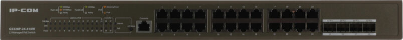 Коммутатор IP-Com G5328P-24-410W (L3) 24x1Гбит/с 4xКомбо(1000BASE-T/SFP) 4SFP 24PoE 370W управляемый Коммутатор IP-Com G5328P-24-410W (L3) 24x1Гбит/с 4xКомбо(1000BASE-T/SFP) 4SFP 24PoE 370W управляемый