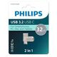 PHILIPS USB Drive 32Gb PHILIPS 2-in-1 USB 3.2 USB C