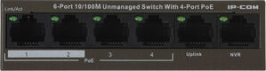 Коммутатор IP-Com F1106P-4-63W (L2) 6x100Мбит/с 4PoE 63W неуправляемый