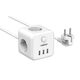 TESSAN TS-301 White Сетевой фильтр с 3 розетками 220В и 3 USB портами и кнопкой питания {80001820}