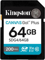 Флеш карта SDXC 64GB Kingston SDG4/ 64GB Canvas Go! Plus w/ o adapter SDG4/64GB