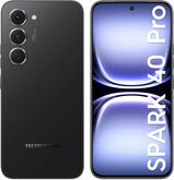 Смартфон Tecno Spark 40 Pro 256Gb 8Gb черный моноблок 3G 4G 6.78" 1080x2436 Android 14 108Mpix 802.11 a/ b/ g/ n/ ac NFC GPS GSM900/ 1800 Protect KM6 256+8 INK BLACK