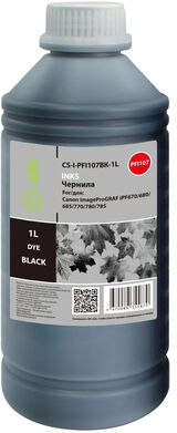 Чернила Cactus CS-I-PFI107BK-1L PFI-107 черный1000мл для Canon imageProGRAF iPF670/ 680/ 685/ 770/ 780/ 785