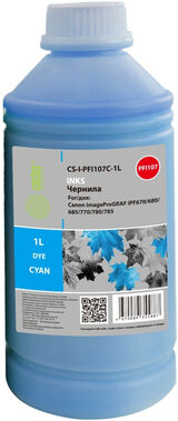 Чернила Cactus CS-I-PFI107C-1L PFI-107 голубой1000мл для Canon imageProGRAF iPF670/ 680/ 685/ 770/ 780/ 785