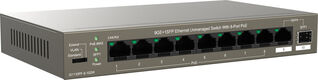Коммутатор IP-Com G1110PF-8-102W (L2) 9x1Гбит/с 1xКомбо(1000BASE-T/SFP) 1SFP 8PoE 92W неуправляемый Коммутатор IP-Com G1110PF-8-102W (L2) 9x1Гбит/с 1xКомбо(1000BASE-T/SFP) 1SFP 8PoE 92W неуправляемый