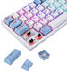 Клавиатура Defender Amox GK-585 механическая белый/бирюзовый USB Multimedia LED (45585) кабель 1.8м Клавиатура Defender Amox GK-585 механическая белый/бирюзовый USB Multimedia LED (45585) кабель 1.8м