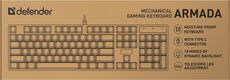 Клавиатура Defender Armada GK-004 механическая черный USB Multimedia LED (45004) кабель 1.8м