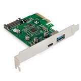 Контроллер ExeGate EXE-320-1A1C Exegate EX298302RUS (PCI-E x4 v3.0, USB3.2 Gen2 1xType-A + 1xType-C ext., SuperSpeed+ скорость до 10 Гбит/ с, разъем доп.питания, ASMedia Chipset ASM1142)