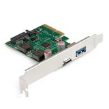 Контроллер ExeGate EXE-313-1A1C Exegate EX298303RUS (PCI-E x4 v3.0, USB3.2 Gen2 1xType-A + 1xType-C ext., SuperSpeed+ скорость до 10 Гбит/ с, разъем доп.питания, ASMedia Chipset ASM3142)