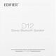 Колонки Edifier D12 2.0 черный/черный 70Вт BT Колонки Edifier D12 2.0 черный/черный 70Вт BT