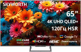 Телевизор QLED Skyworth 65" 65Q67H Google TV Frameless черный/ серебристый 4K Ultra HD 60Hz DVB-T DVB-T2 DVB-C DVB-S DVB-S2 USB WiFi Smart TV