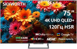 Телевизор QLED Skyworth 75" 75Q67H Google TV Frameless черный/ серый 4K Ultra HD 60Hz DVB-T DVB-T2 DVB-C DVB-S DVB-S2 USB WiFi Smart TV
