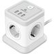 Cablexpert Сетевой фильтр Tower TWR-4-U3-W-2 (Tower 4р, 10А, 3xUSB, 3.1А, 2м, ур.защиты 2+) белый