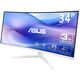 ASUS 34” VU34WCIP-W VA 3440x1440 1ms 300cd 100Hz HDMI DP USB-C White ASUS 34” VU34WCIP-W VA 3440x1440 1ms 300cd 100Hz HDMI DP USB-C White