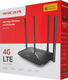 Роутер беспроводной Mercusys MB115-4G N300 10/100BASE-TX/4G cat. 4 черный Роутер беспроводной Mercusys MB115-4G N300 10/100BASE-TX/4G cat. 4 черный