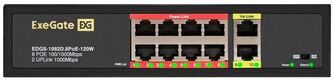Exegate EX299028RUS Коммутатор неуправляемый ExeGate EDGS-1082D.8PoE-120 21,79W (10-портовый: 8 портов UTP 10/100 Base-Tx с поддержкой IEEE 802.3af (PoE)