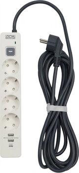Powercom сетевой фильтр SP-01 USB2A1CW 3,0 m
