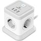 Cablexpert Сетевой фильтр Tower TWR-4-CU2-W-2 (4р, 10А, 1xType-C PD, 20Вт, 2 х USB, 2м, ур.защиты 2+) белый