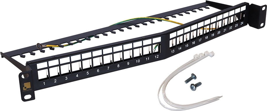 Патч-панель наборная Lanmaster LAN-PPAR24OK-STP 19" 1U 24xRJ45 STP