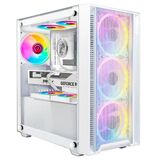 mATX FAN 4*12FRGB передняя панель Сетка Белый Ginzzu CL640