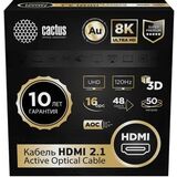 Кабель аудио-видео Cactus CS-HDMI-AOC-2.1-50 HDMI (m)/ HDMI (m) 50м. позолоч.конт. черный
