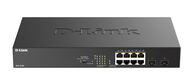 Коммутатор D-Link DGS-1010P/B1A 8x1Гбит/с 2SFP 8PoE 8PoE+ 125W неуправляемый