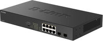 Коммутатор D-Link DGS-1010P/B1A 8x1Гбит/с 2SFP 8PoE 8PoE+ 125W неуправляемый